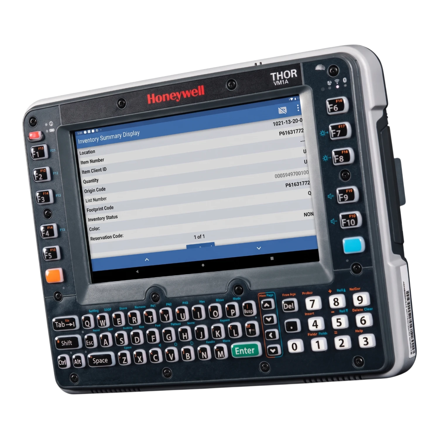 Honeywell Thor VM1A: Computadora montada en vehículo (autoelevador), para depósito y centro de distribución.